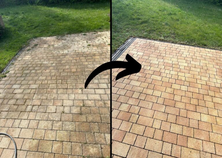 Wyszków — taras 60 m² przed i po myciu